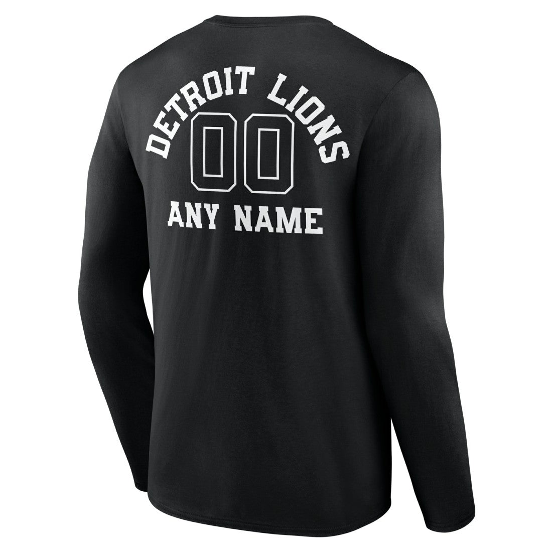 Detroit Lions Personalized Name & Number Monochrome Long Sleeve T-Shirt Black - NFL
