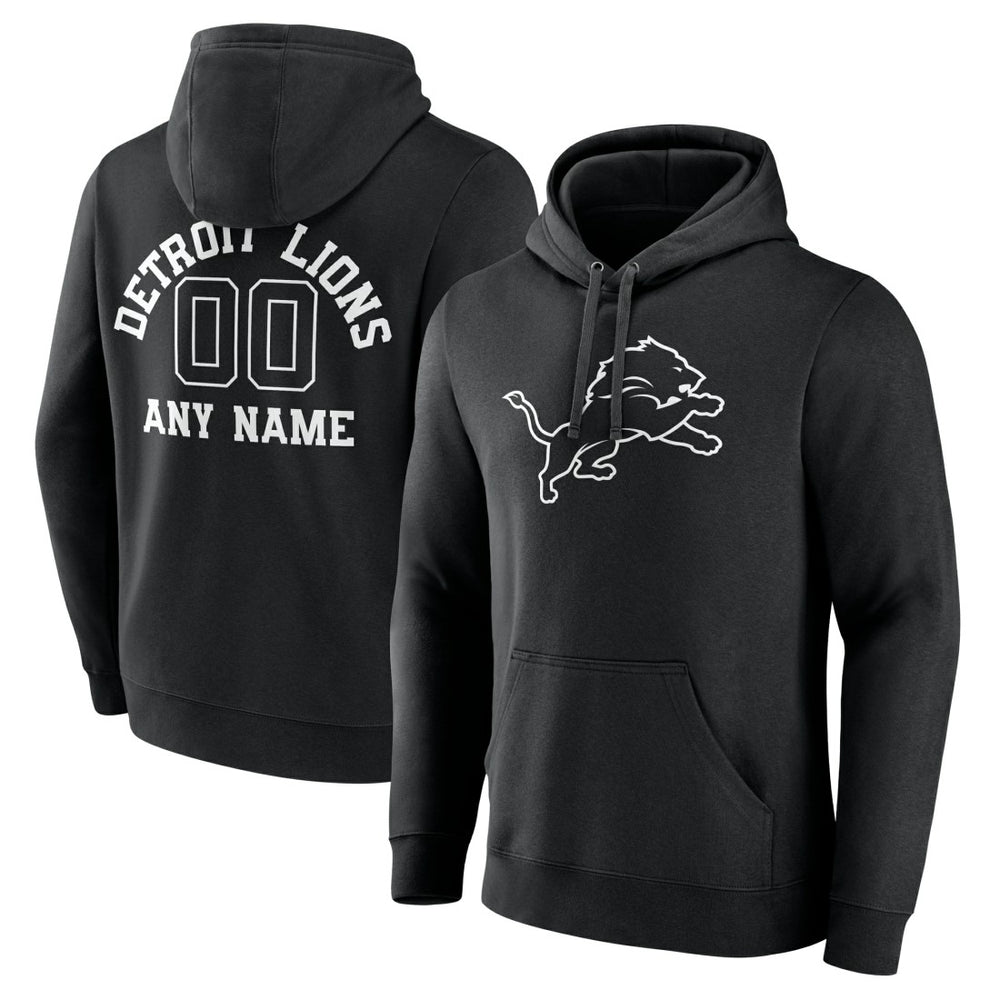 Detroit Lions Personalized Name & Number Pullover Hoodie Black - NFL