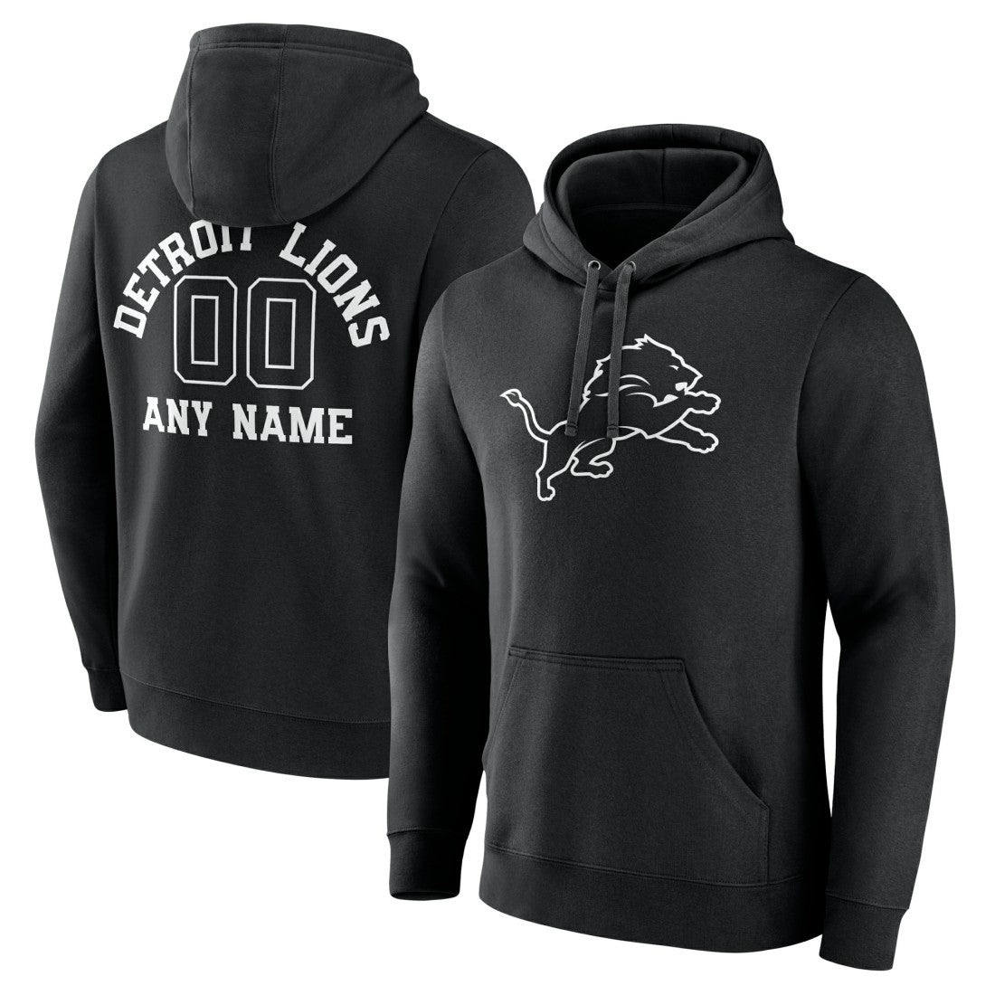 Detroit Lions Personalized Name & Number Pullover Hoodie Black - NFL