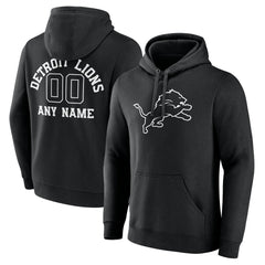 Detroit Lions Personalized Name & Number Pullover Hoodie Black - NFL