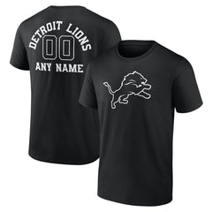Detroit Lions Personalized Name & Number Monochrome T-Shirt Black - NFL