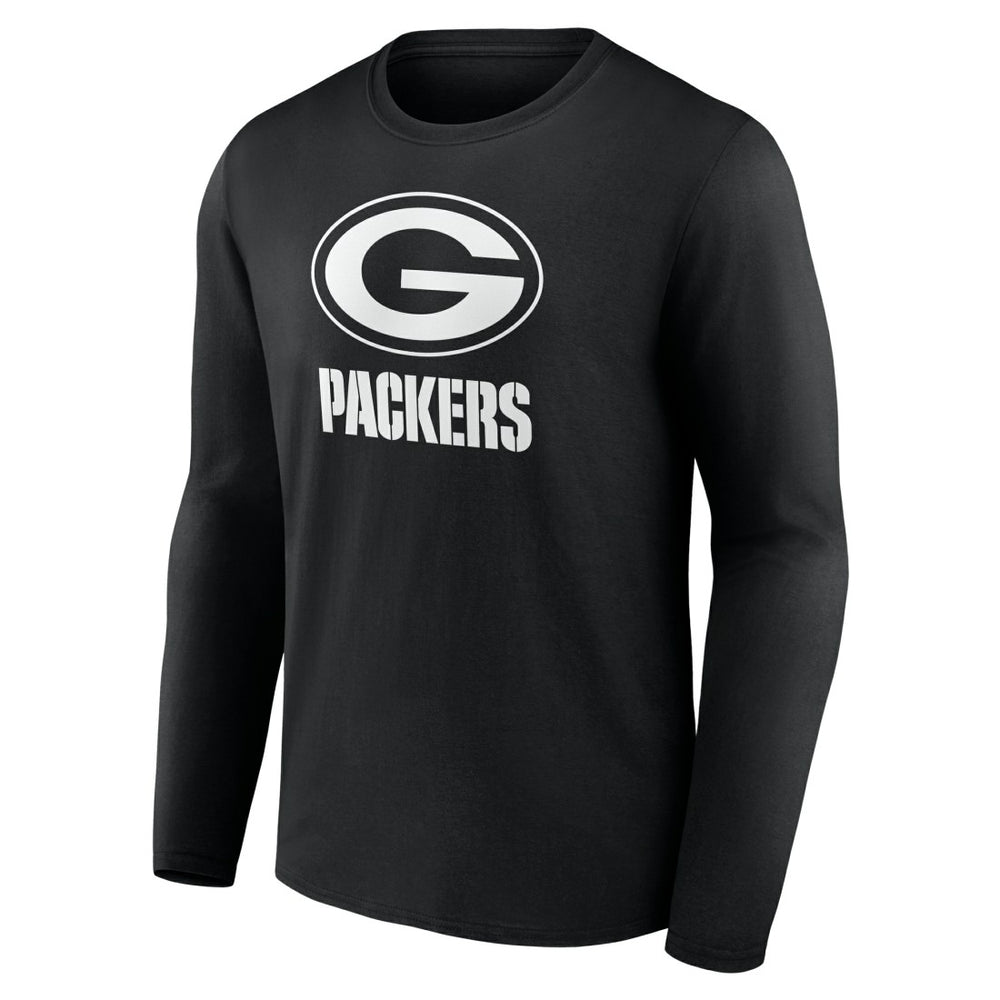 Green Bay Packers Personalized Name & Number Monochrome Long Sleeve T-Shirt Black - NFL
