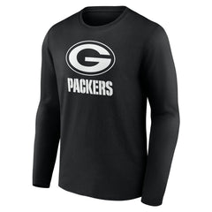 Green Bay Packers Personalized Name & Number Monochrome Long Sleeve T-Shirt Black - NFL