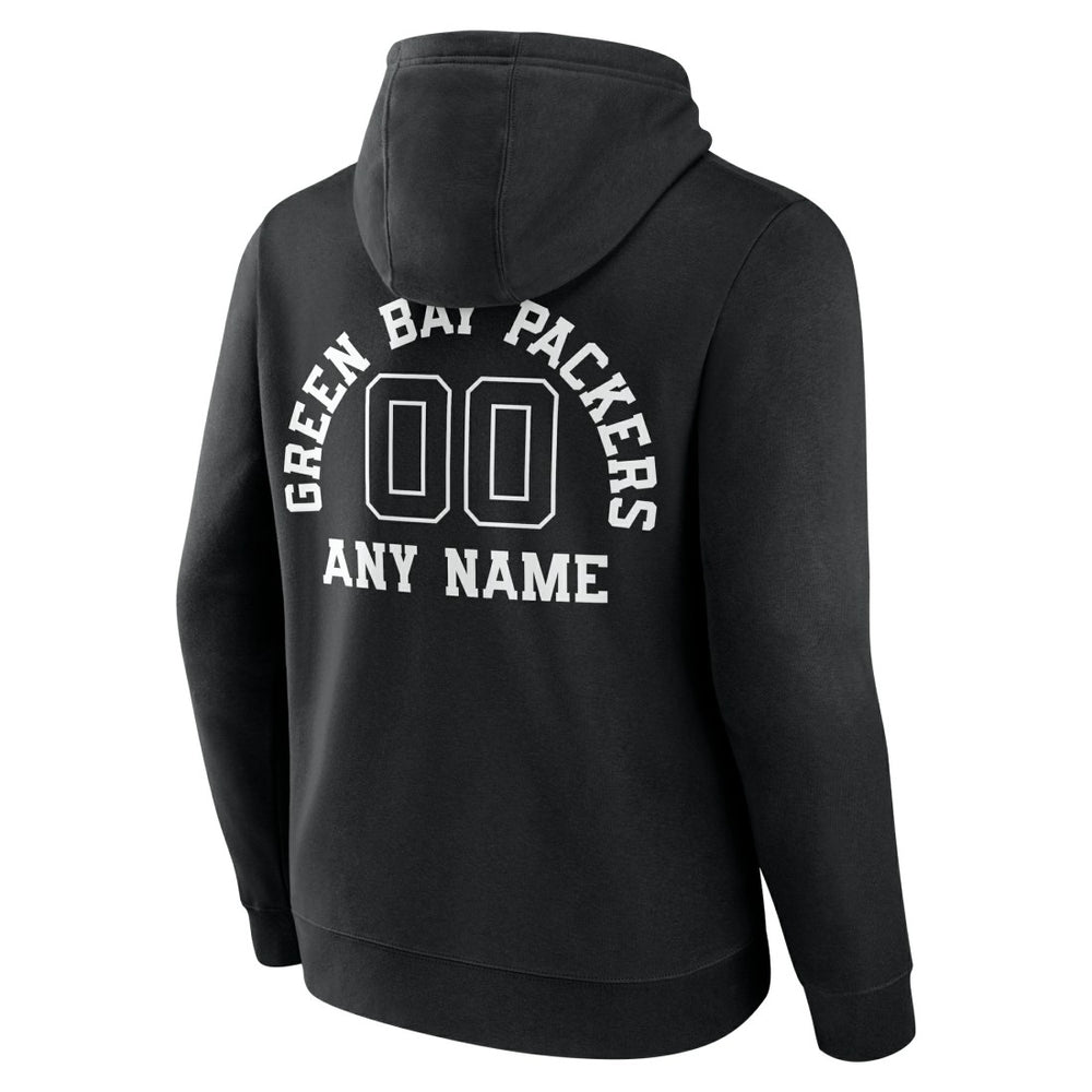 Green Bay Packers Personalized Name & Number Pullover Hoodie Black - NFL