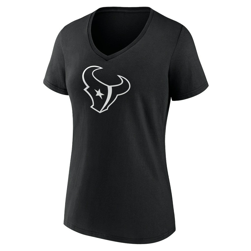 Houston Texans Women's Personalized Name & Number Monochrome V-Neck T-Shirt Black - NFL