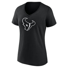 Houston Texans Women's Personalized Name & Number Monochrome V-Neck T-Shirt Black - NFL