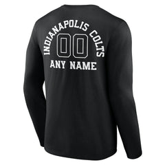 Indianapolis Colts Personalized Name & Number Monochrome Long Sleeve T-Shirt Black - NFL