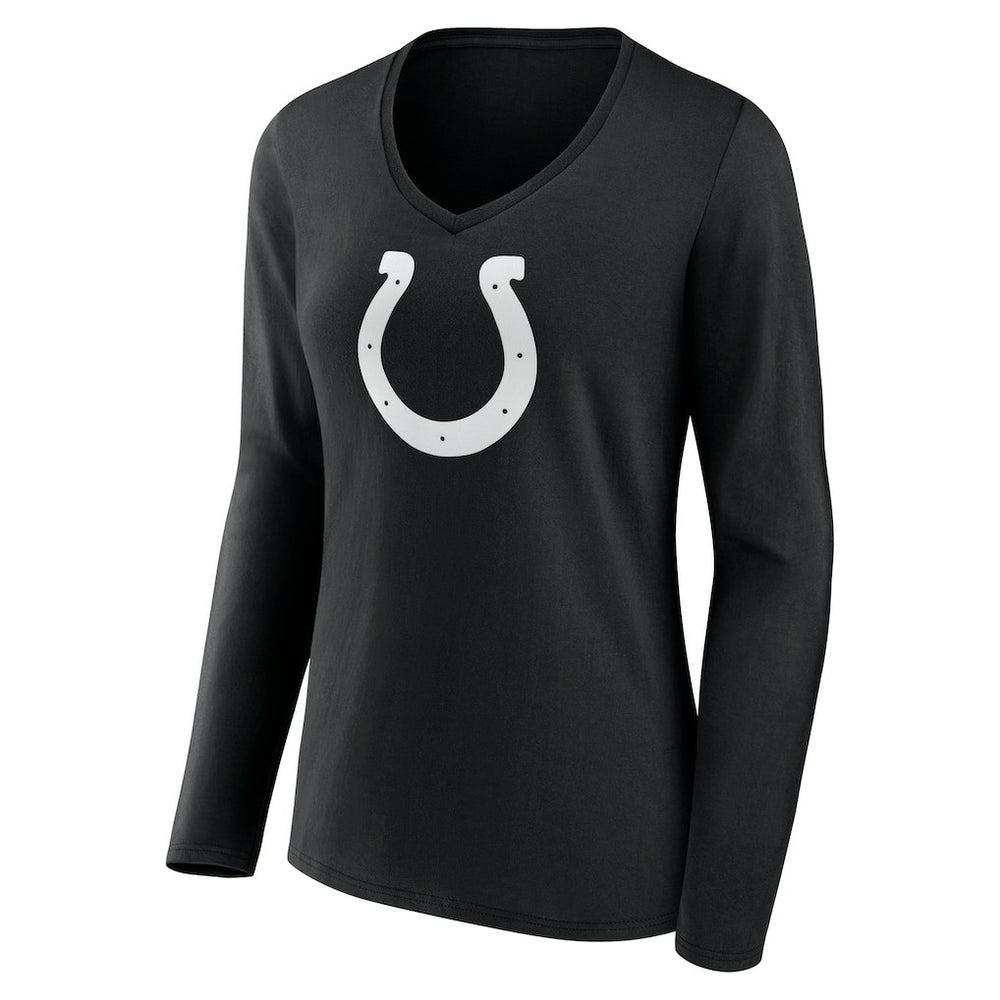 Indianapolis Colts Women's Personalized Name & Number Monochrome Long Sleeve V-Neck T-Shirt Black - NFL