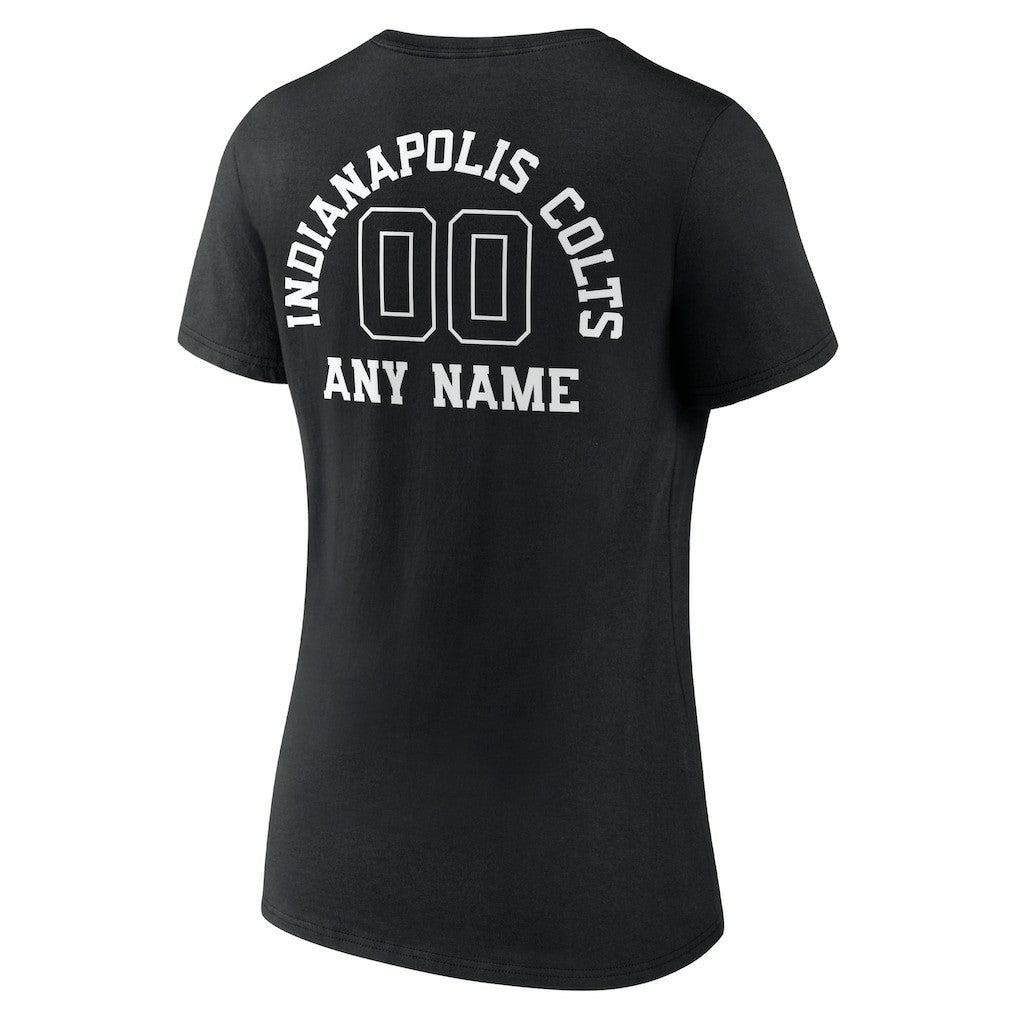 Indianapolis Colts Women's Personalized Name & Number Monochrome V-Neck T-Shirt Black - NFL