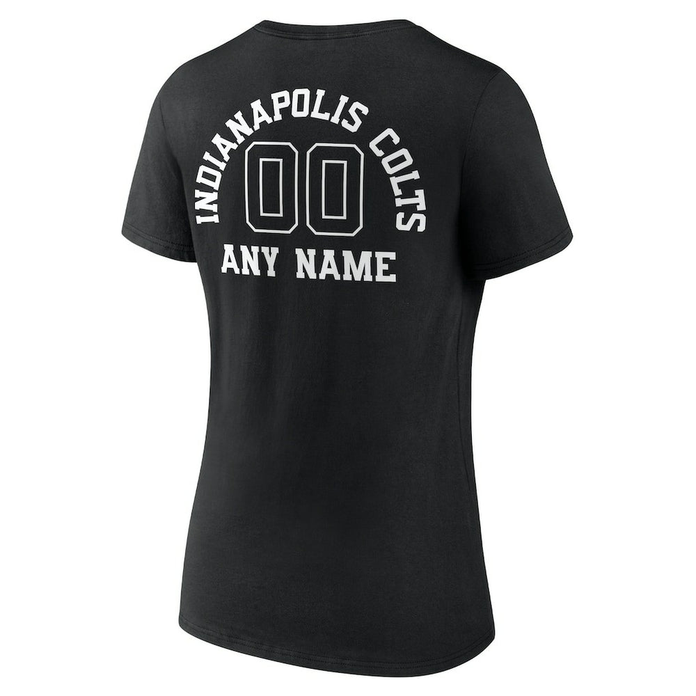 Indianapolis Colts Women's Personalized Name & Number Monochrome V-Neck T-Shirt Black - NFL