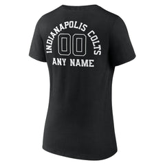 Indianapolis Colts Women's Personalized Name & Number Monochrome V-Neck T-Shirt Black - NFL