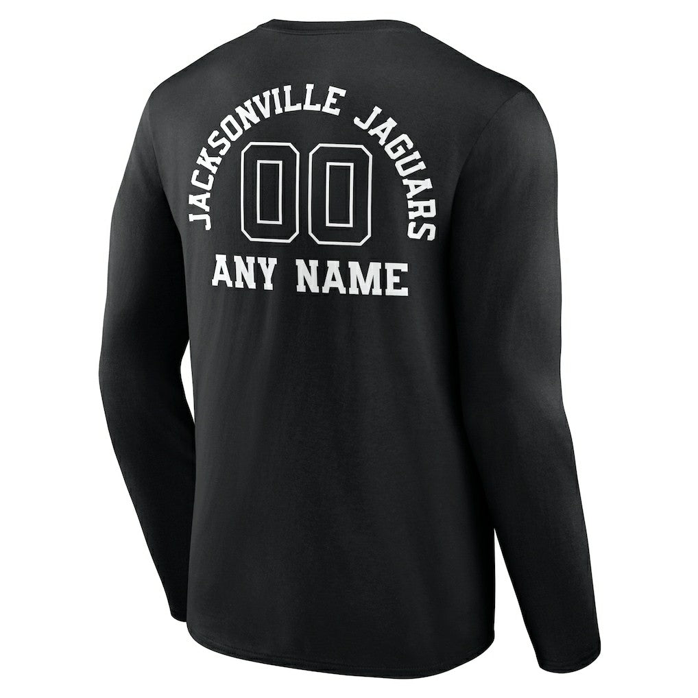 Jacksonville Jaguars Personalized Name & Number Monochrome Long Sleeve T-Shirt Black - NFL