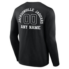 Jacksonville Jaguars Personalized Name & Number Monochrome Long Sleeve T-Shirt Black - NFL