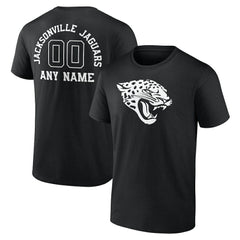Jacksonville Jaguars Personalized Name & Number Monochrome T-Shirt Black - NFL