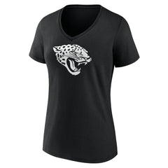 Jacksonville Jaguars Women's Personalized Name & Number Monochrome V-Neck T-Shirt Black - NFL