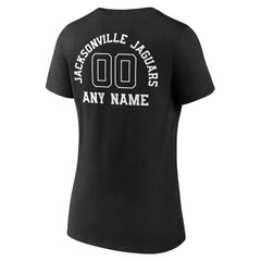 Jacksonville Jaguars Women's Personalized Name & Number Monochrome V-Neck T-Shirt Black - NFL