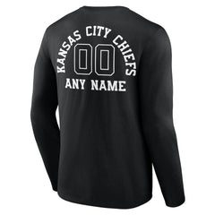 Kansas City Chiefs Personalized Name & Number Monochrome Long Sleeve T-Shirt Black - NFL