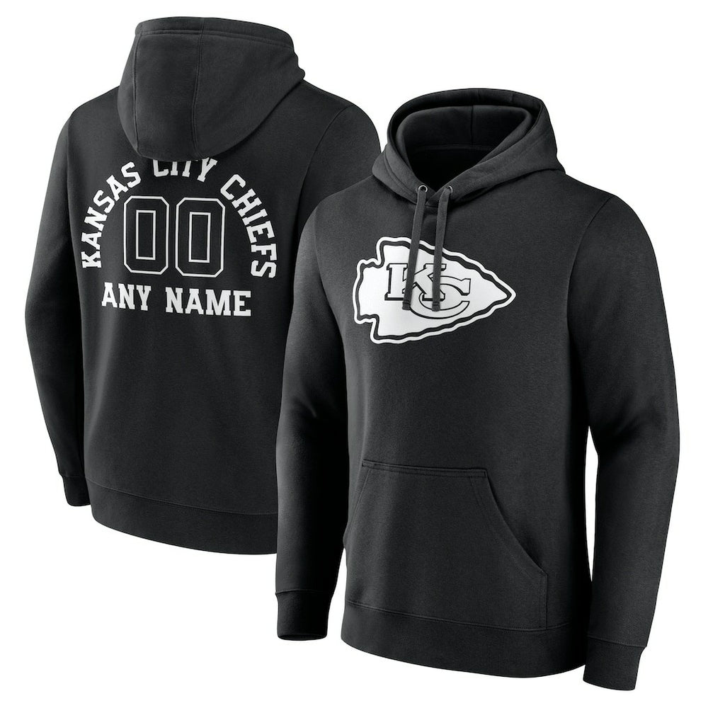 Kansas City Chiefs Personalized Name & Number Pullover Hoodie Black - NFL