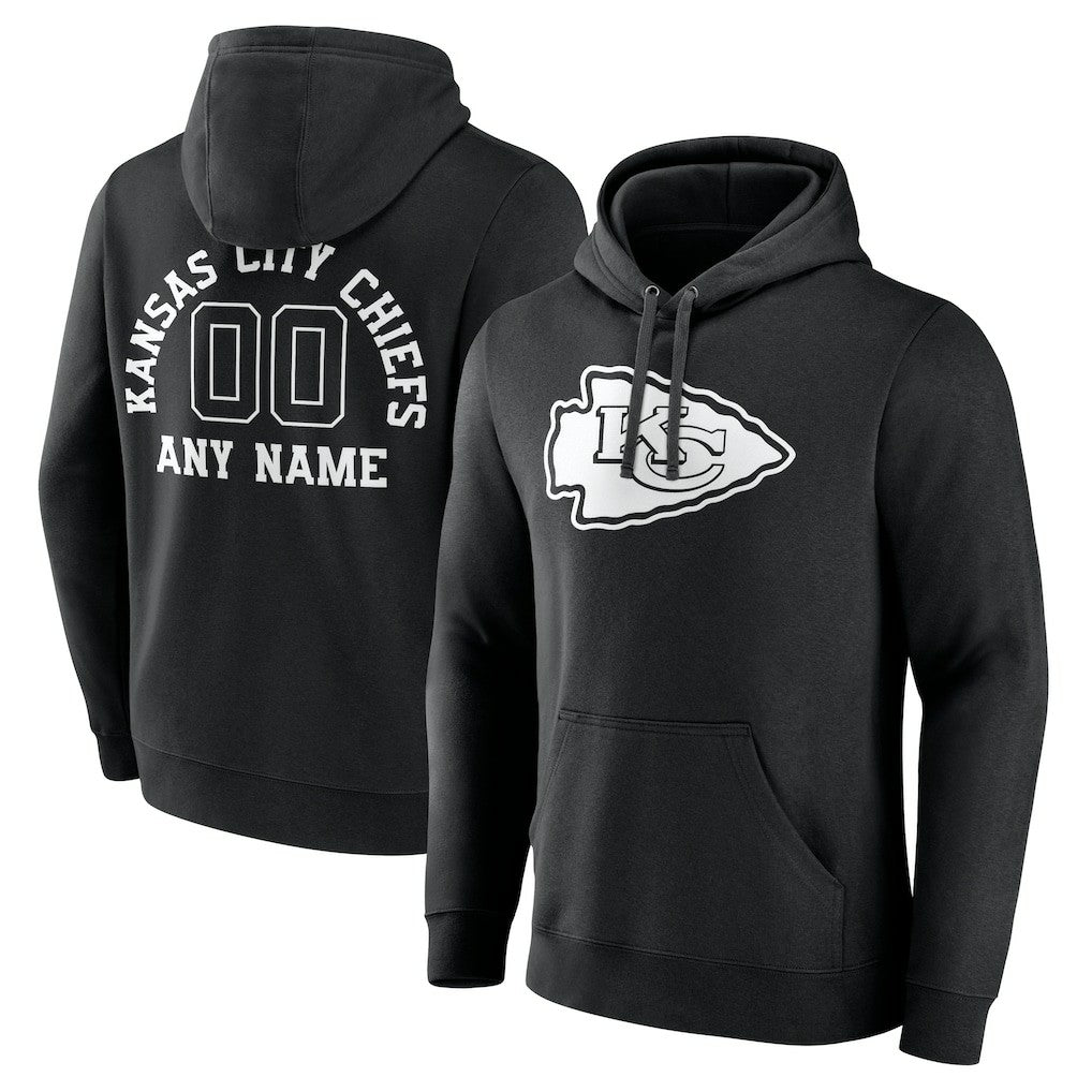 Kansas City Chiefs Personalized Name & Number Pullover Hoodie Black - NFL