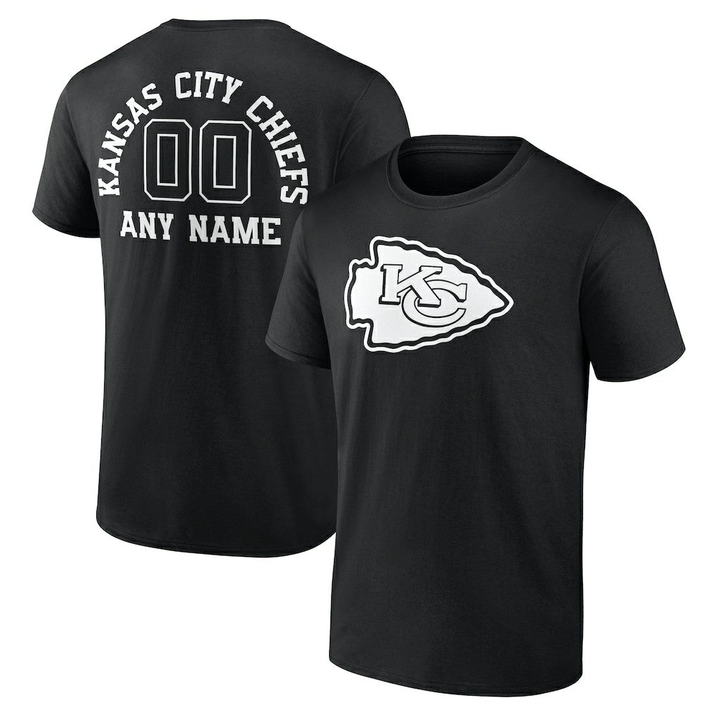 Kansas City Chiefs Personalized Name & Number Monochrome T-Shirt Black - NFL