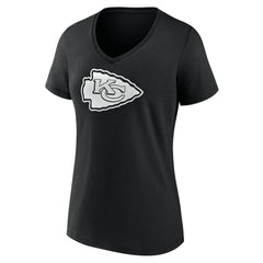 Kansas City Chiefs Women's Personalized Name & Number Monochrome V-Neck T-Shirt Black - NFL