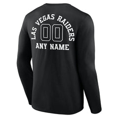 Las Vegas Raiders Personalized Name & Number Monochrome Long Sleeve T-Shirt Black - NFL