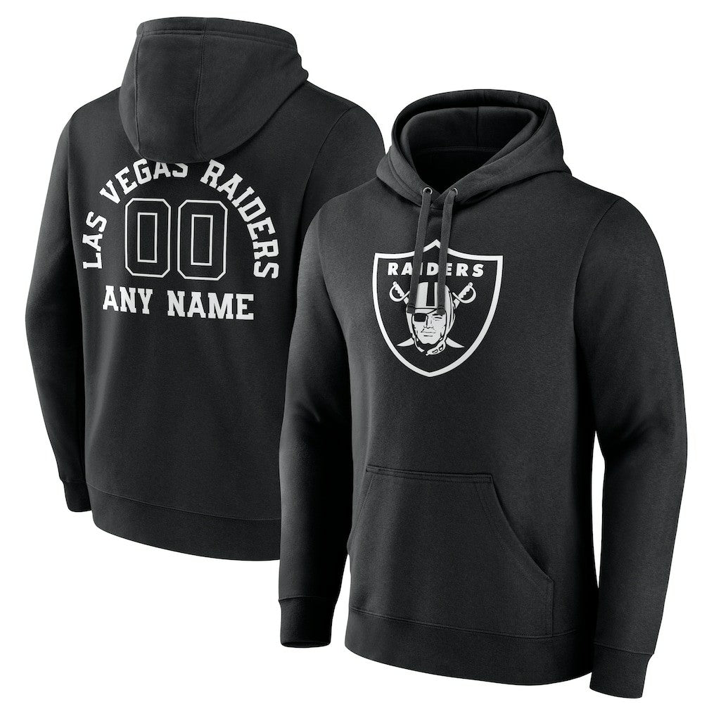 Las Vegas Raiders Personalized Name & Number Pullover Hoodie Black - NFL
