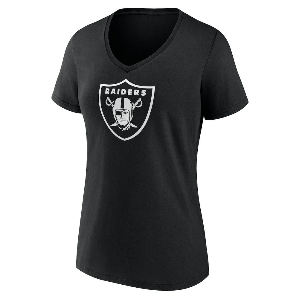 Las Vegas Raiders Women's Personalized Name & Number Monochrome V-Neck T-Shirt Black - NFL
