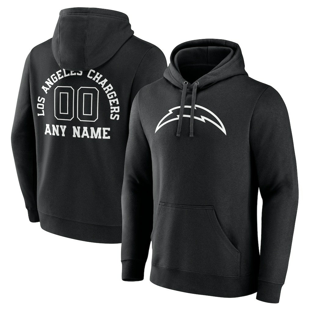 Los Angeles Chargers Personalized Name & Number Pullover Hoodie Black - NFL
