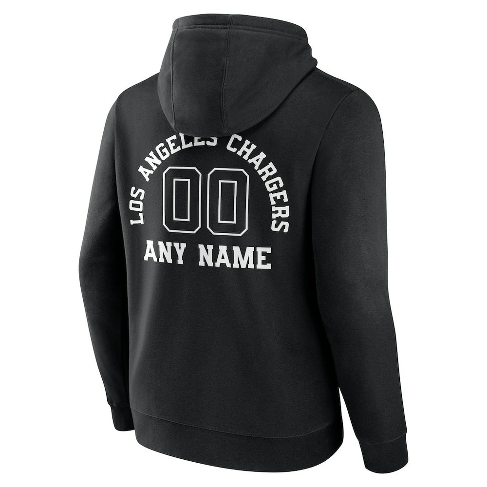 Los Angeles Chargers Personalized Name & Number Pullover Hoodie Black - NFL