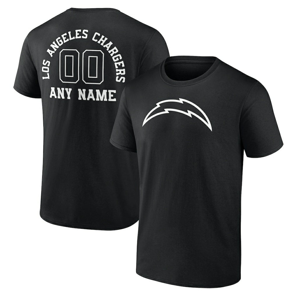 Los Angeles Chargers Personalized Name & Number Monochrome T-Shirt Black - NFL