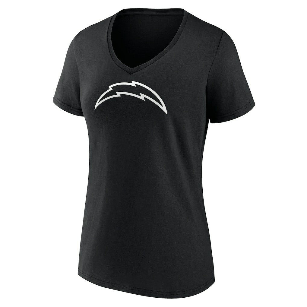 Los Angeles Chargers Women's Personalized Name & Number Monochrome V-Neck T-Shirt Black - NFL