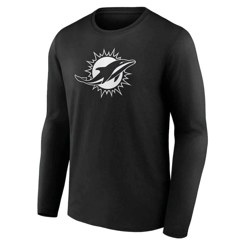 Miami Dolphins Personalized Name & Number Monochrome Long Sleeve T-Shirt Black - NFL