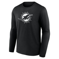 Miami Dolphins Personalized Name & Number Monochrome Long Sleeve T-Shirt Black - NFL