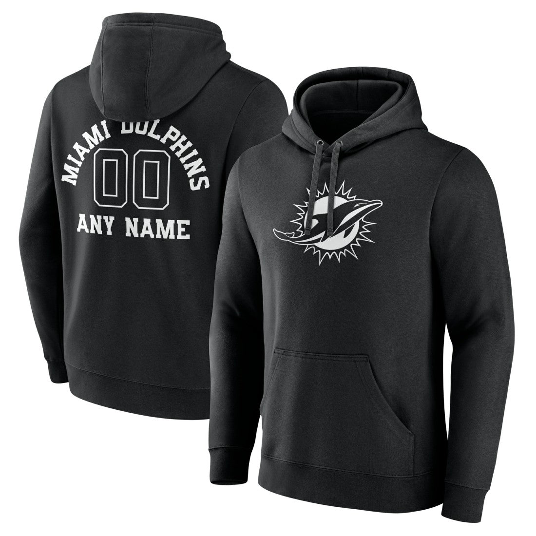 Miami Dolphins Personalized Name & Number Pullover Hoodie Black - NFL
