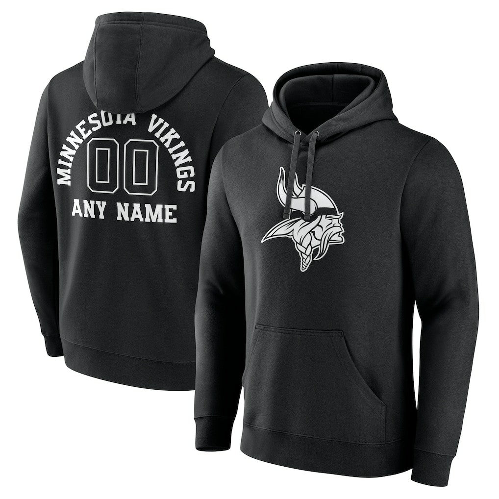 Minnesota Vikings Personalized Name & Number Pullover Hoodie Black - NFL