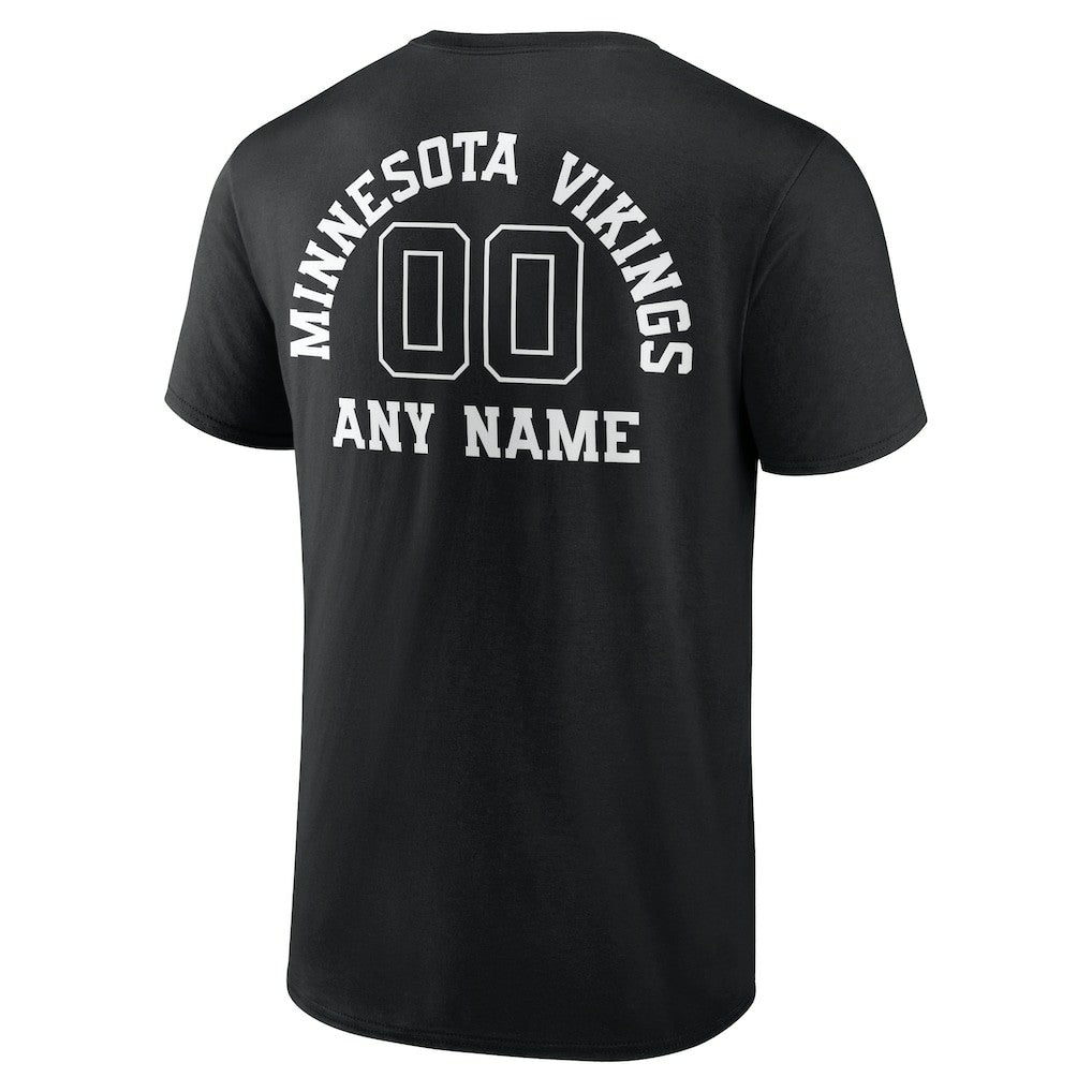 Minnesota Vikings Personalized Name & Number Monochrome T-Shirt Black - NFL