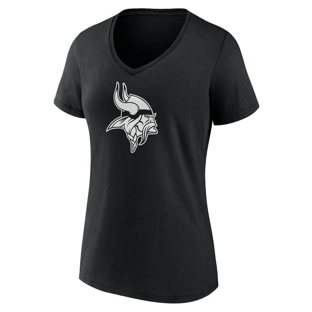 Minnesota Vikings Women's Personalized Name & Number Monochrome V-Neck T-Shirt Black - NFL