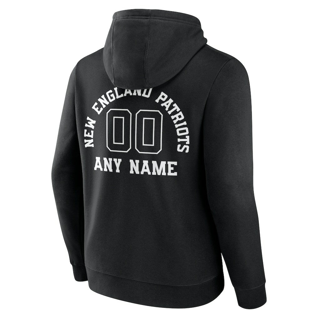 New England Patriots Personalized Name & Number Pullover Hoodie Black - NFL