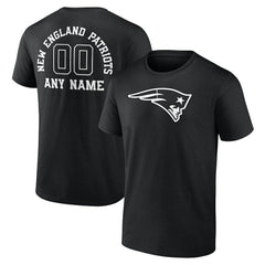 New England Patriots Personalized Name & Number Monochrome T-Shirt Black - NFL