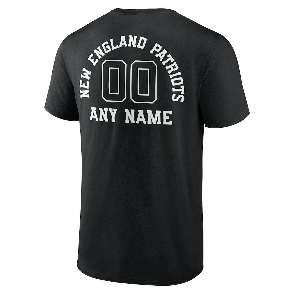 New England Patriots Personalized Name & Number Monochrome T-Shirt Black - NFL