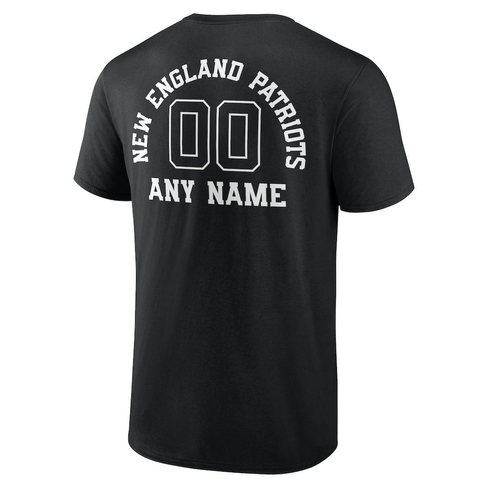 New England Patriots Personalized Name & Number Monochrome T-Shirt Black - NFL
