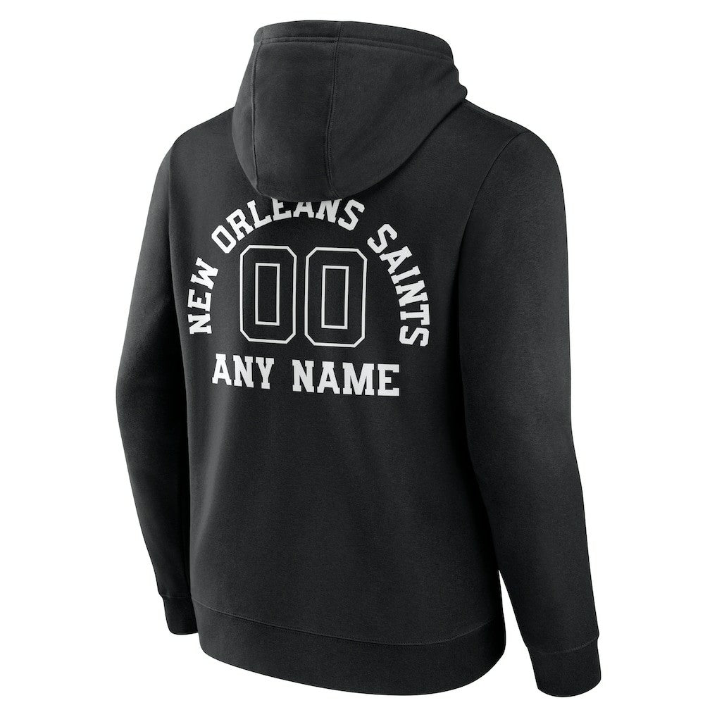 New Orleans Saints Personalized Name & Number Pullover Hoodie Black - NFL