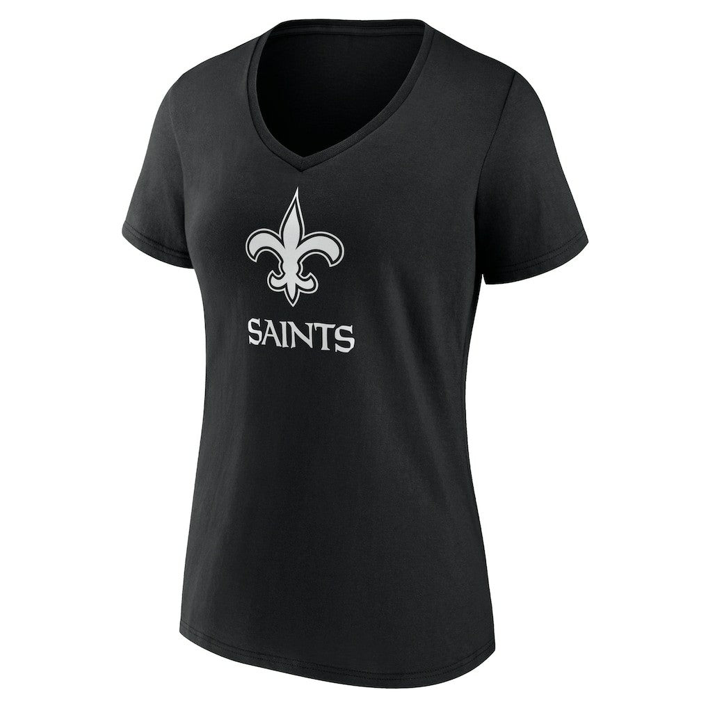 New Orleans Saints Women's Personalized Name & Number Monochrome V-Neck T-Shirt Black - NFL