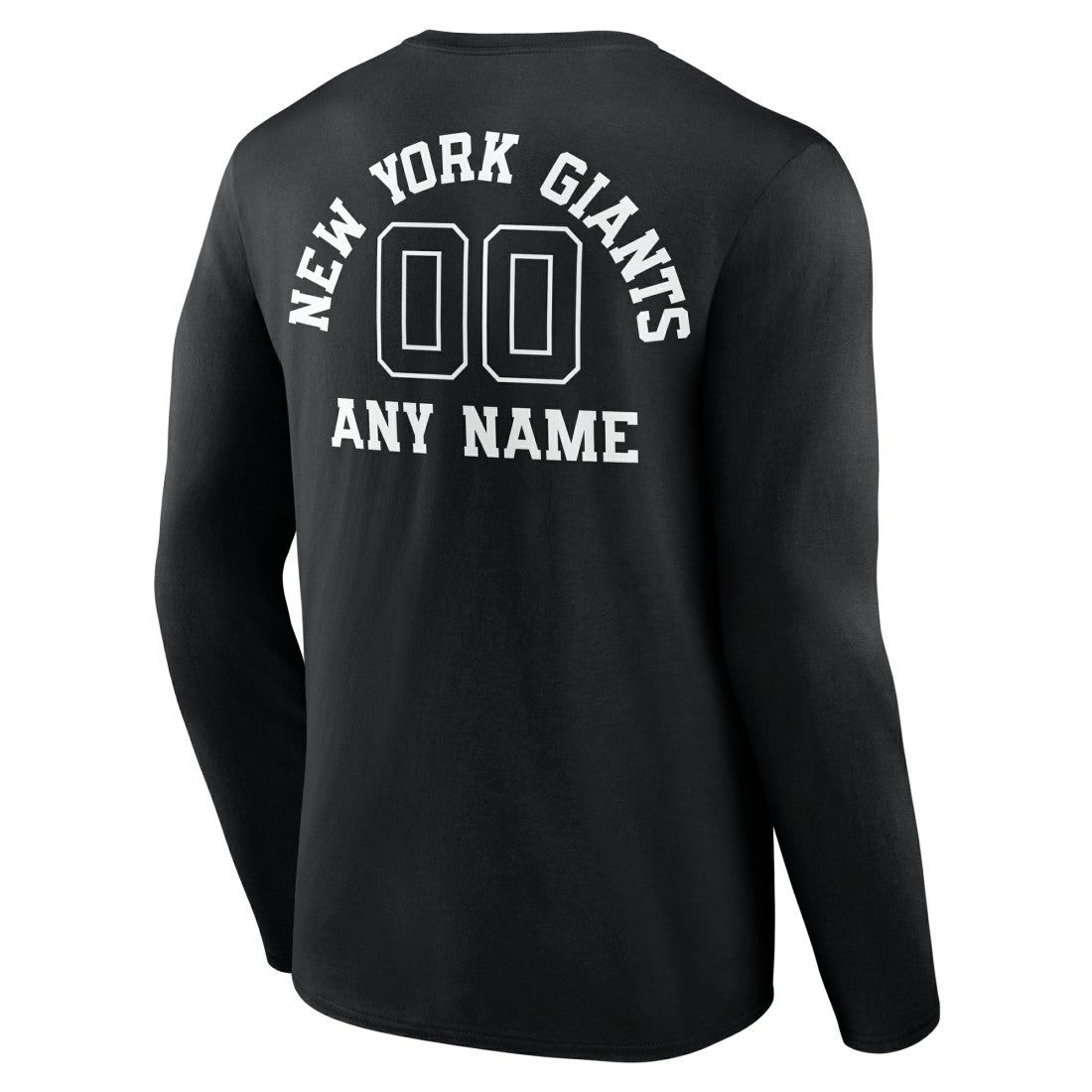 New York Giants Personalized Name & Number Monochrome Long Sleeve T-Shirt Black - NFL