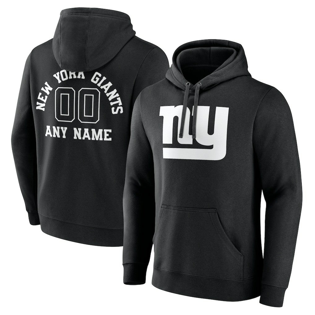 New York Giants Personalized Name & Number Pullover Hoodie Black - NFL