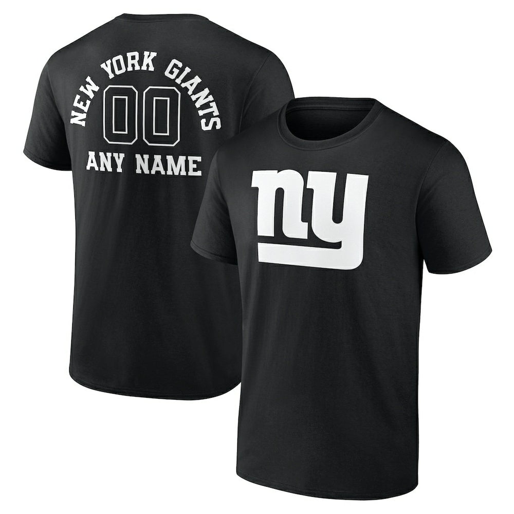 New York Giants Personalized Name & Number Monochrome T-Shirt Black - NFL