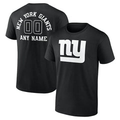 New York Giants Personalized Name & Number Monochrome T-Shirt Black - NFL