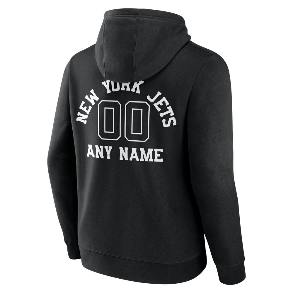 New York Jets Personalized Name & Number Pullover Hoodie Black - NFL
