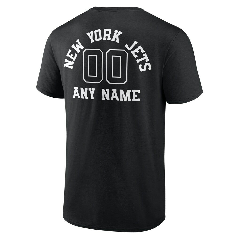 New York Jets Personalized Name & Number Monochrome T-Shirt Black - NFL